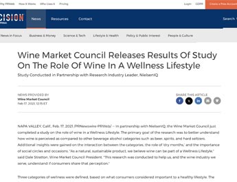 Wine Market Council Releases Results of Study on the Role of Wine in a Wellness Lifestyle