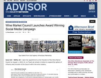 Wine Market Council Launches Award Winning Social Media Campaign